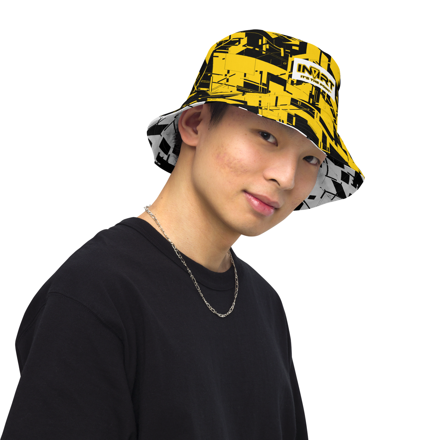 Reversible Cyber Yellow Bucket Hat V3