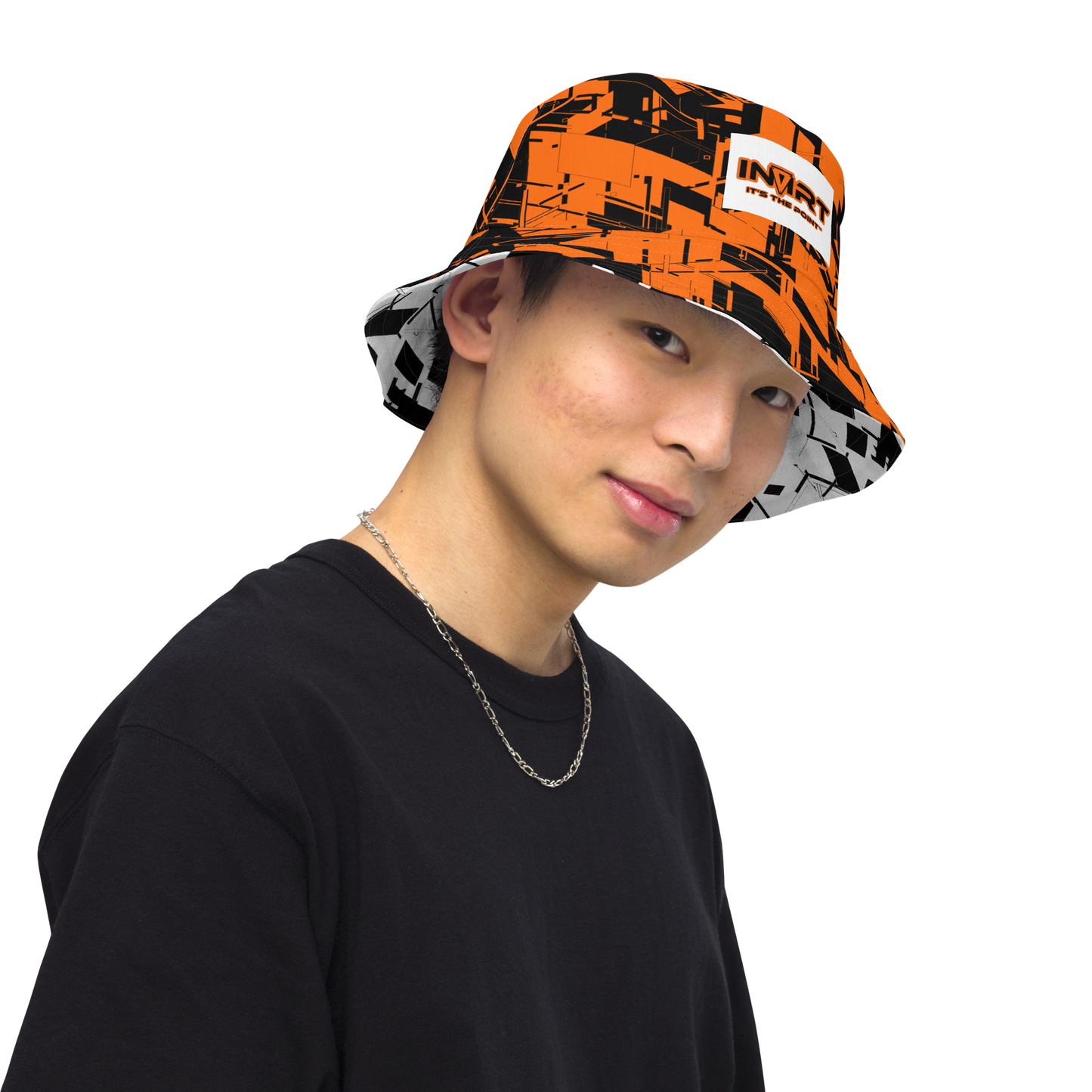 Reversible Cyber Orange Bucket Hat V3