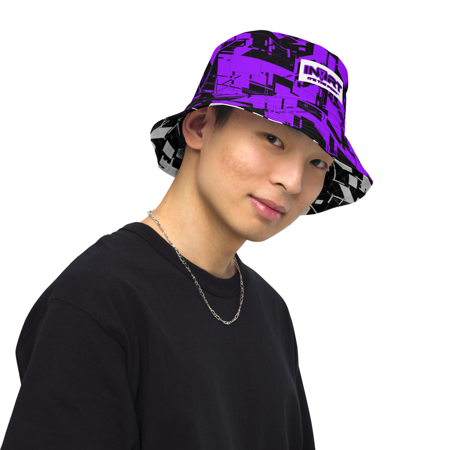 Reversible Cyber Purple Bucket Hat V3