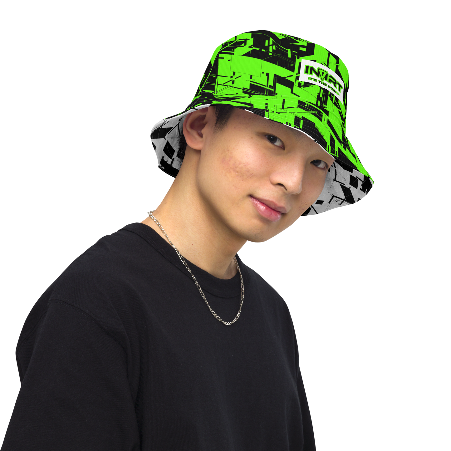 Reversible Cyber Green Bucket Hat V3