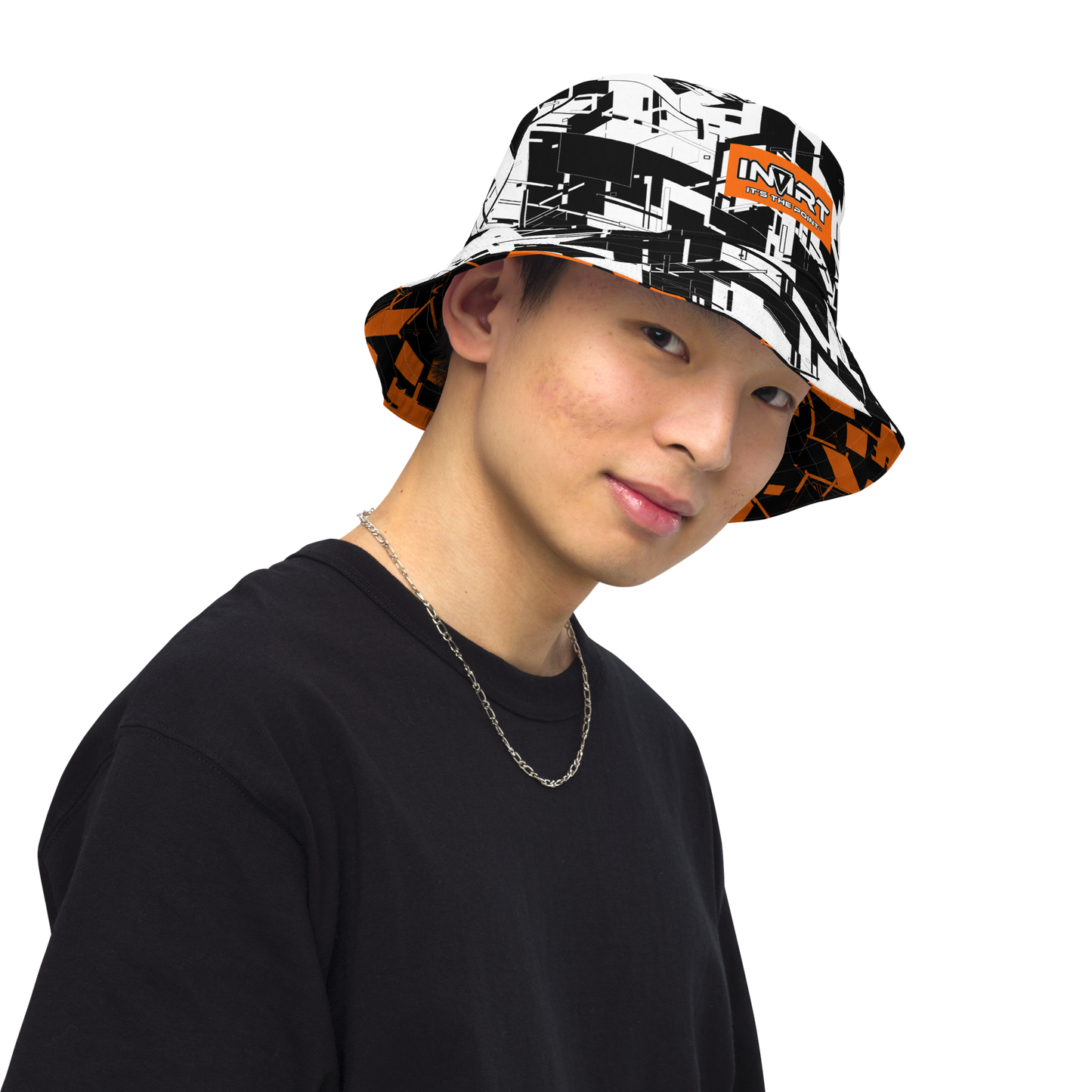 Reversible Cyber Orange Bucket Hat V3