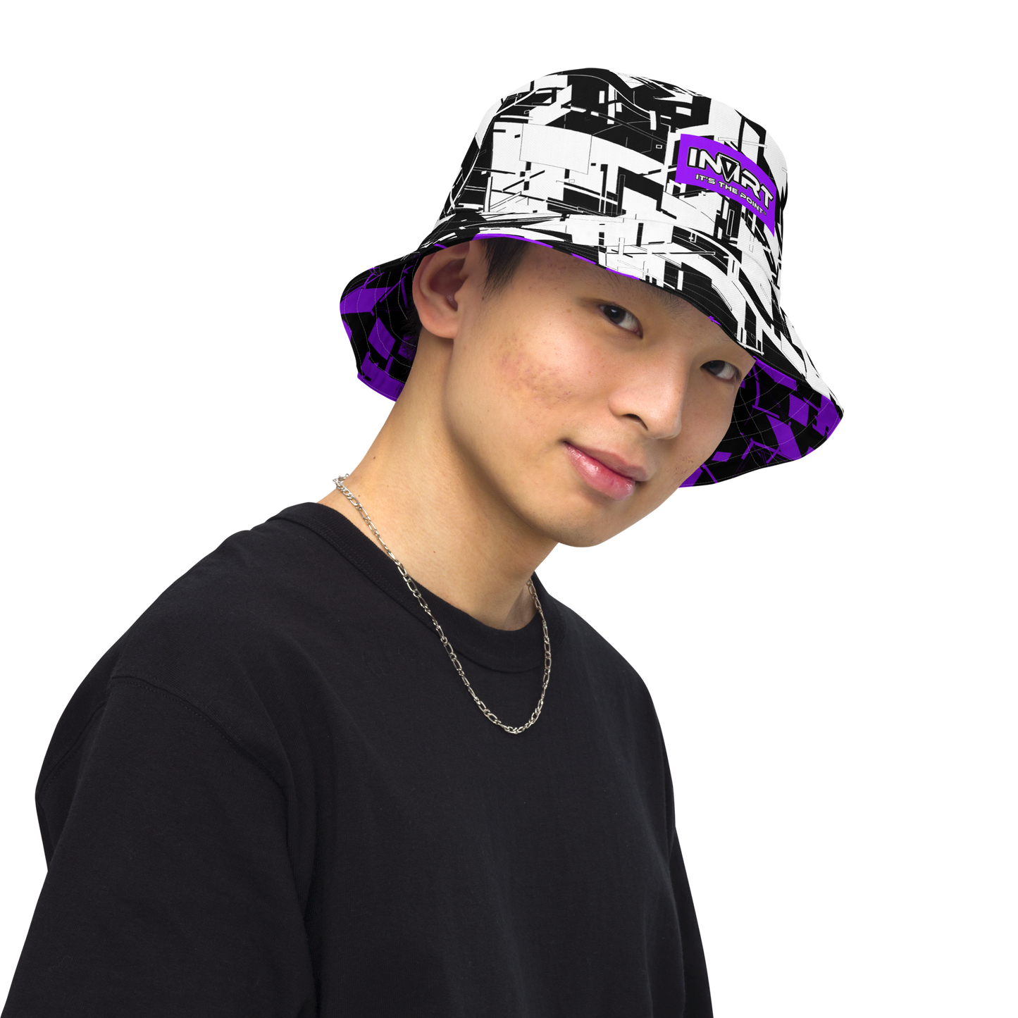Reversible Cyber Purple Bucket Hat V3