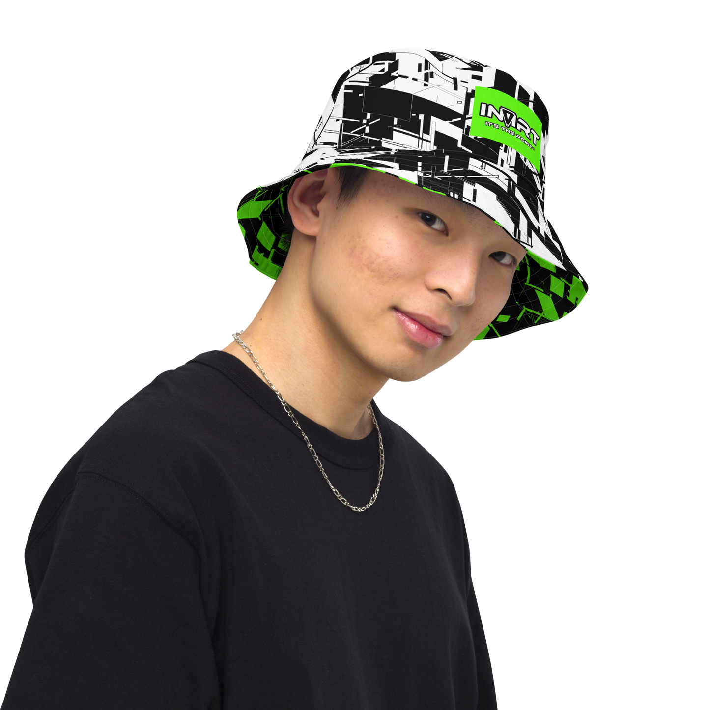 Reversible Cyber Green Bucket Hat V3