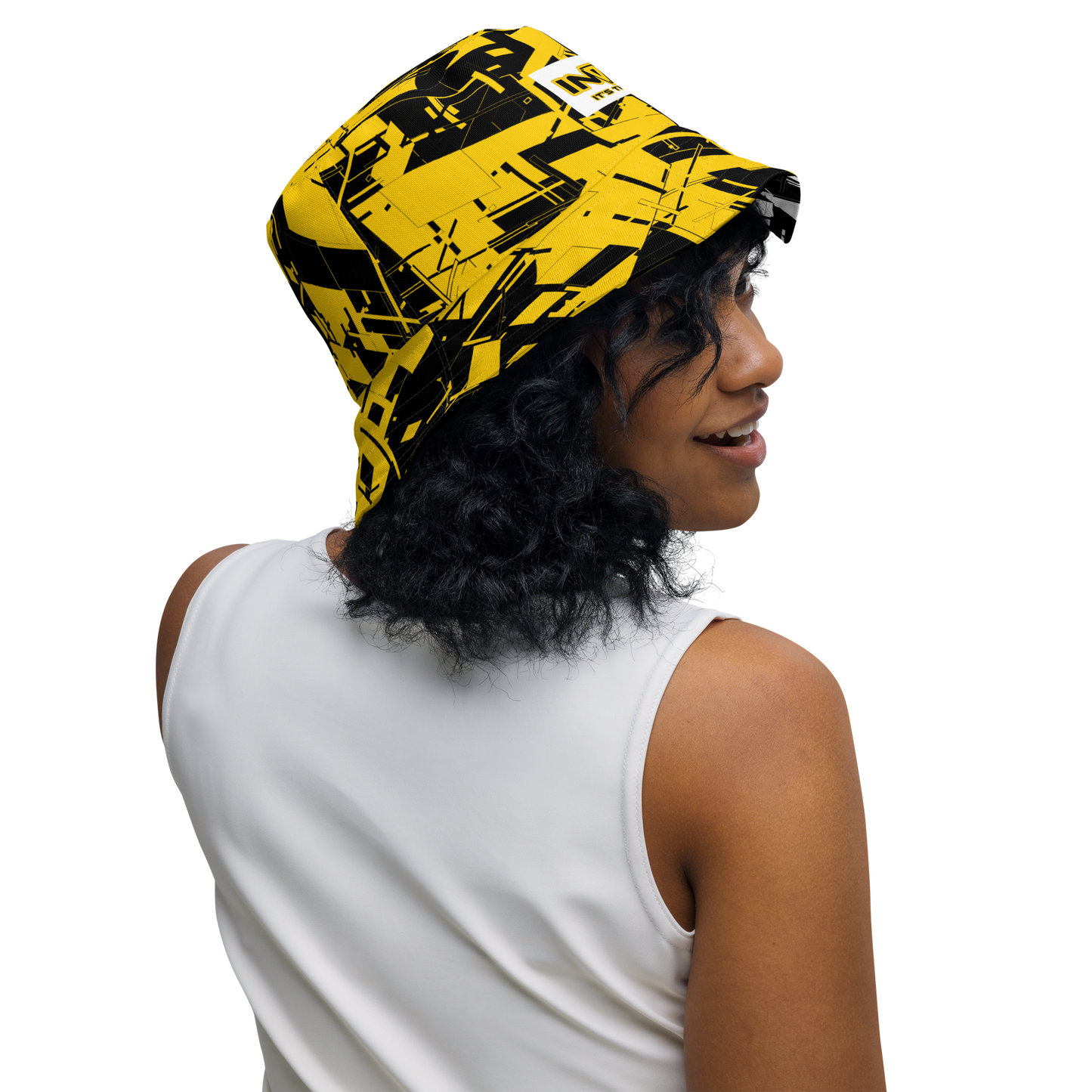 Reversible Cyber Yellow Bucket Hat V3