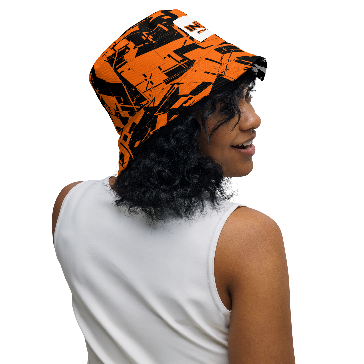 Reversible Cyber Orange Bucket Hat V3