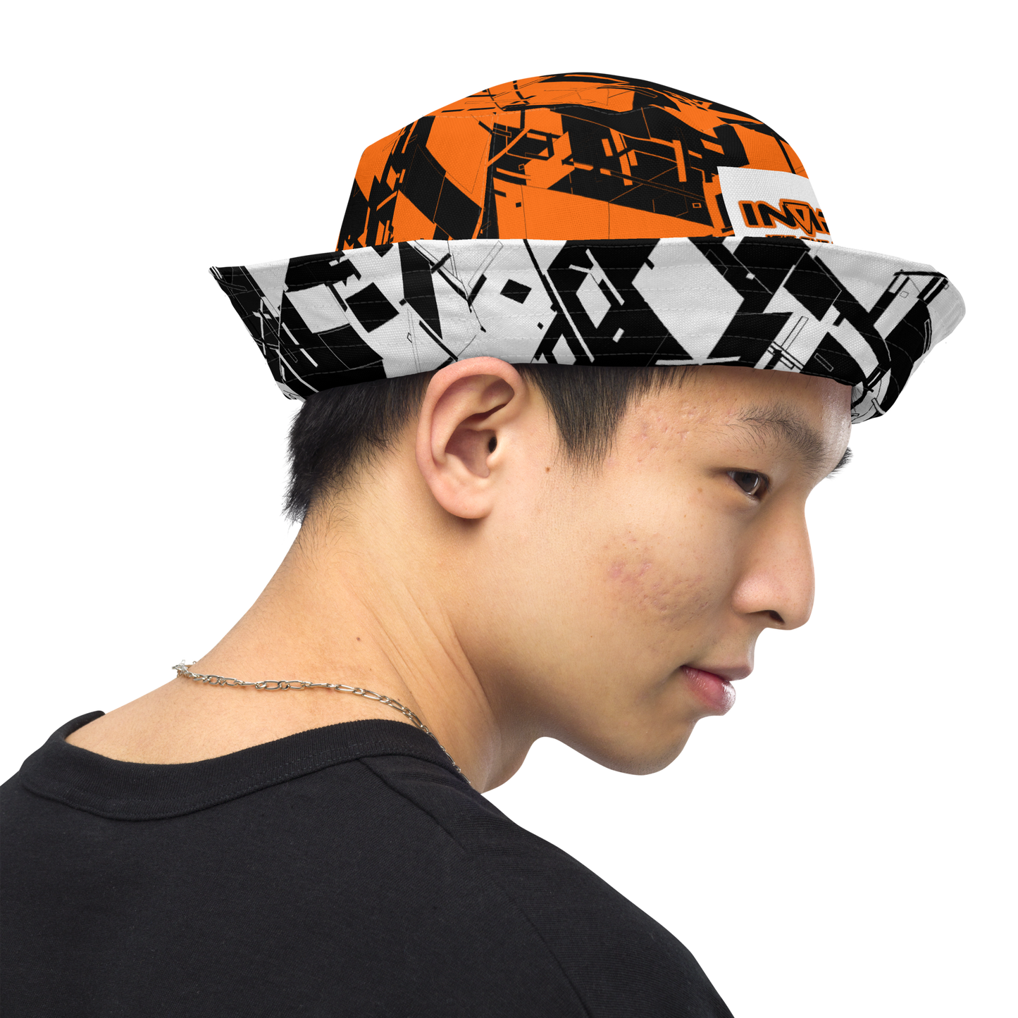 Reversible Cyber Orange Bucket Hat V3