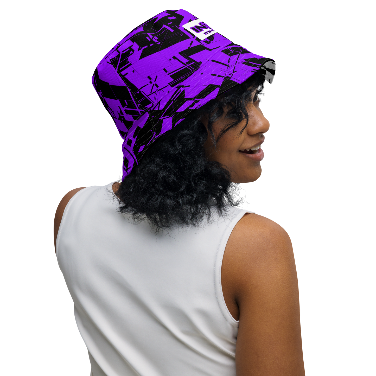 Reversible Cyber Purple Bucket Hat V3