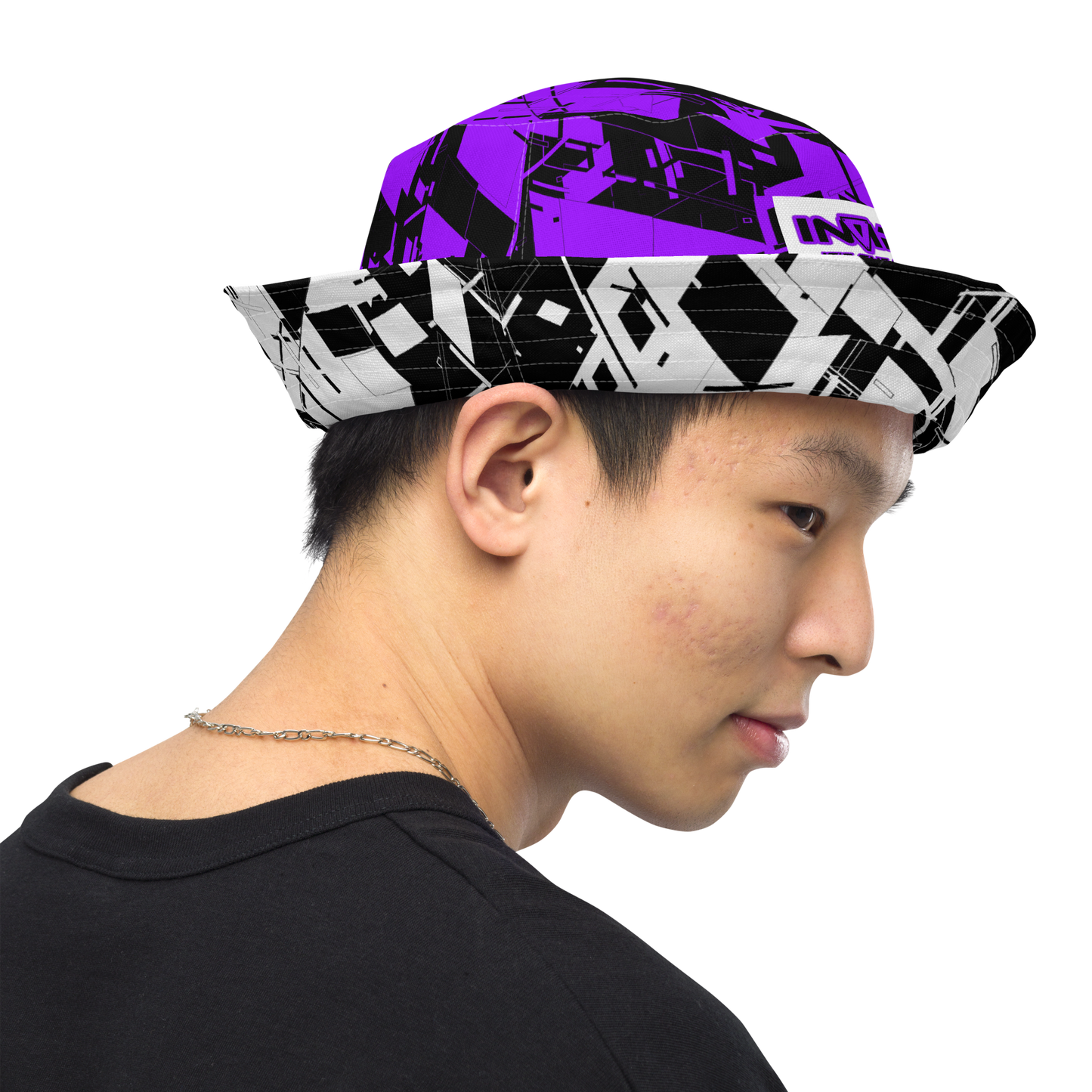 Reversible Cyber Purple Bucket Hat V3
