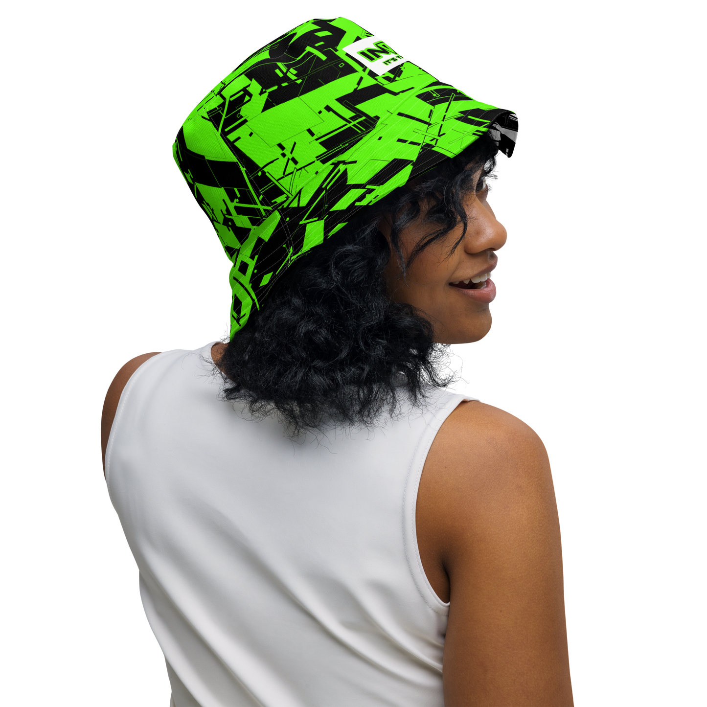 Reversible Cyber Green Bucket Hat V3
