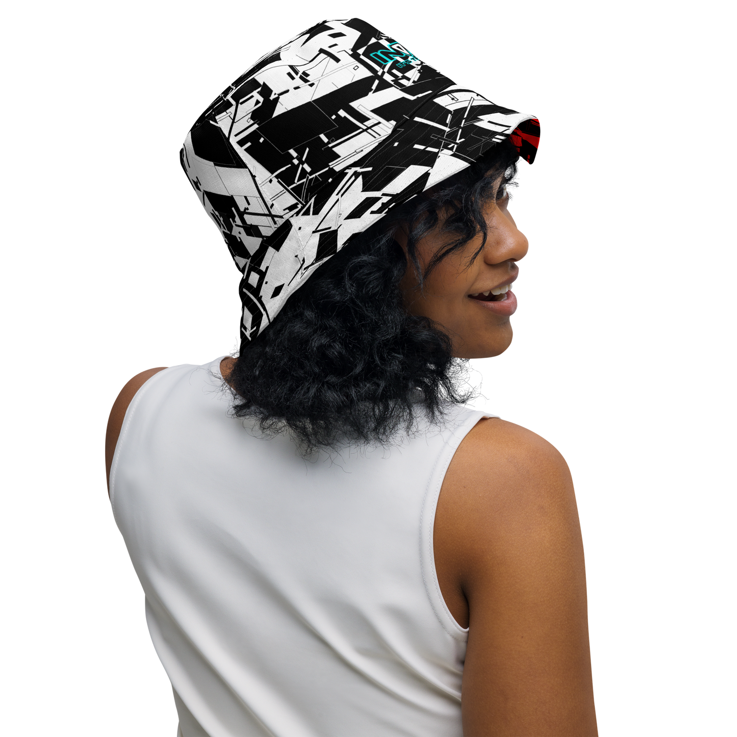 Reversible Cyber Red Bucket Hat