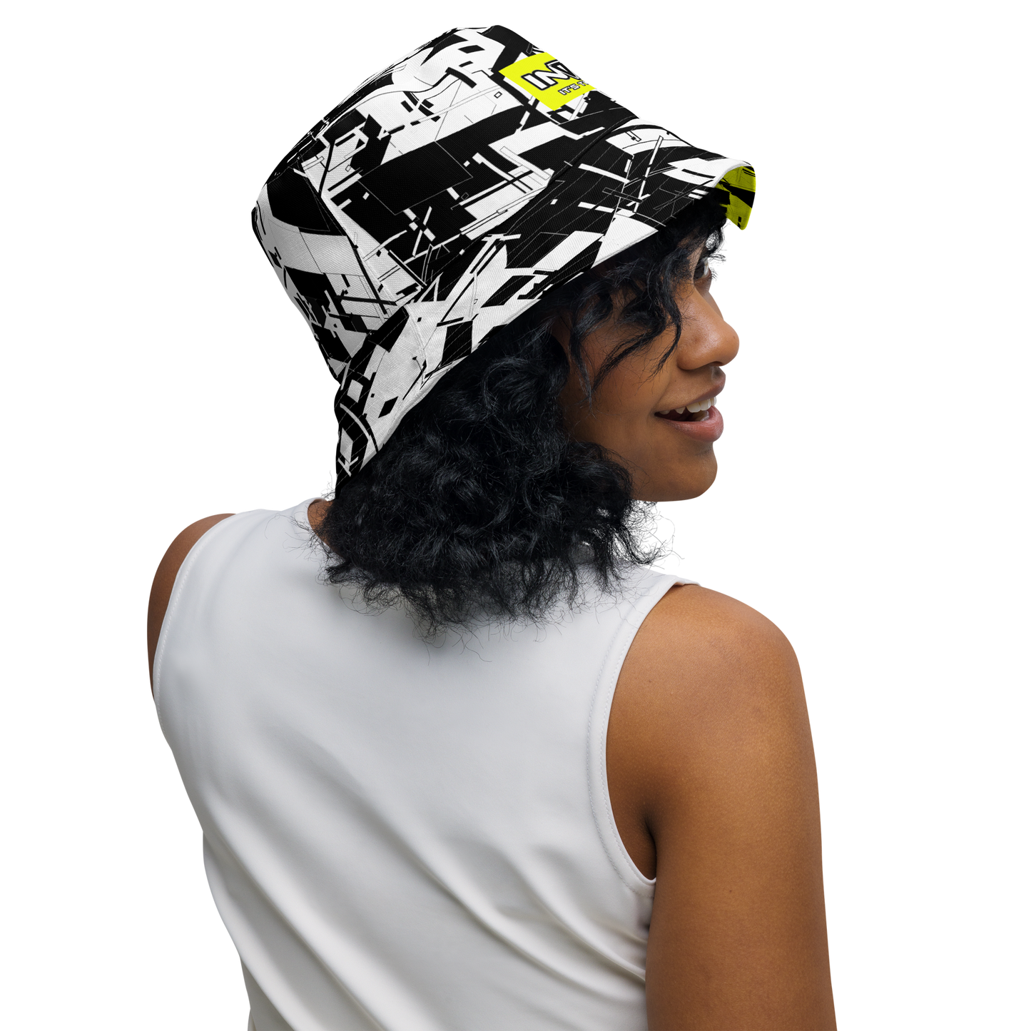 Reversible Cyber Yellow-Plasma Bucket Hat V3