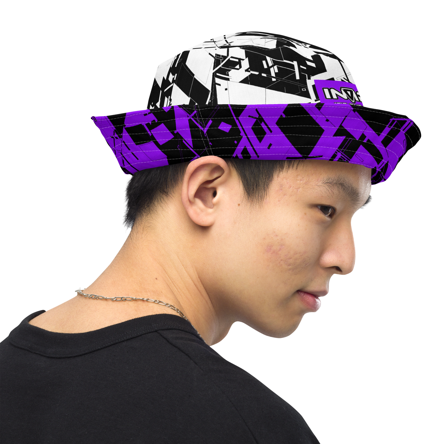 Reversible Cyber Purple Bucket Hat V3