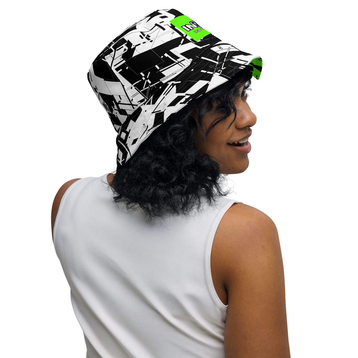 Reversible Cyber Green Bucket Hat V3