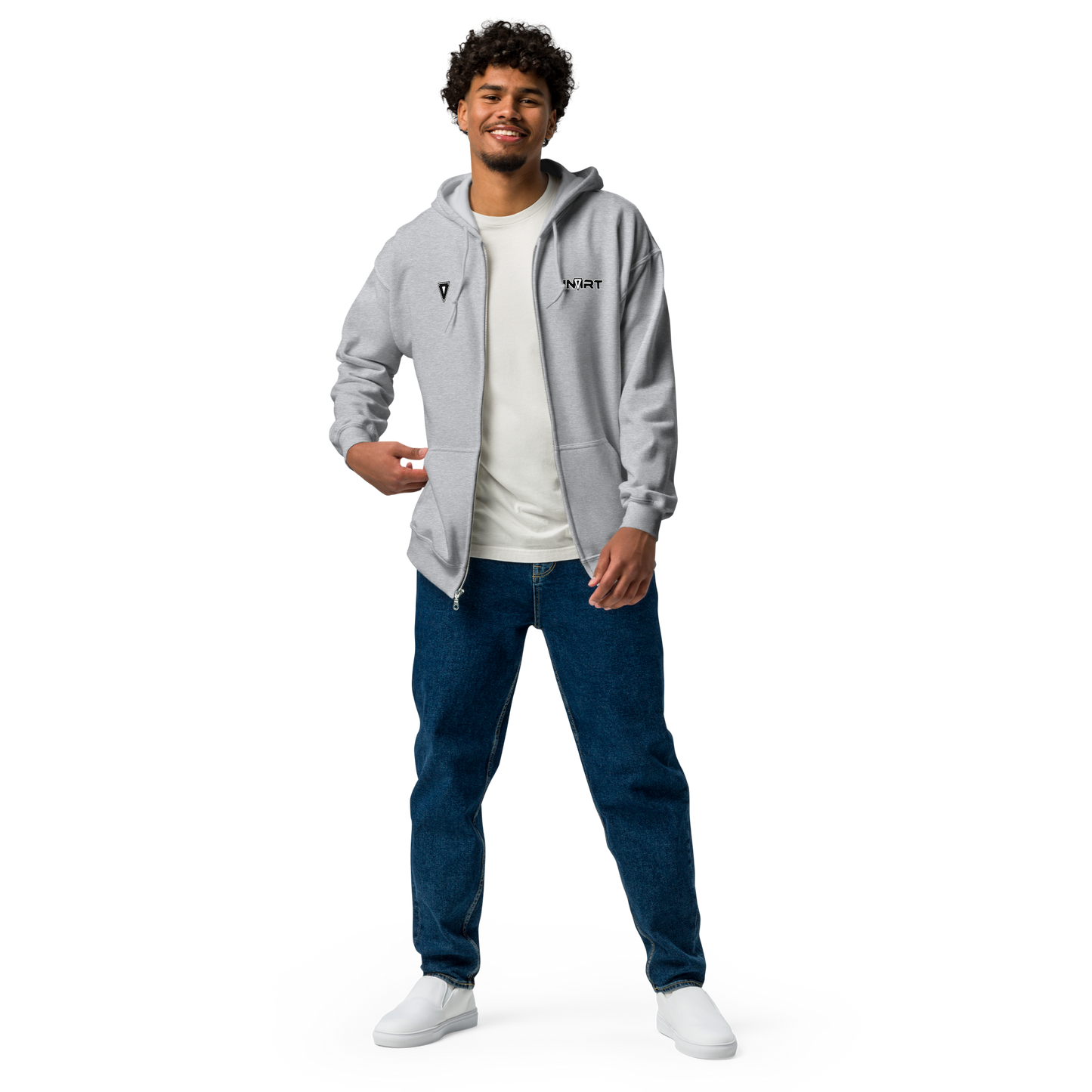 White Heavy Blend Zip Hoodie Unisex
