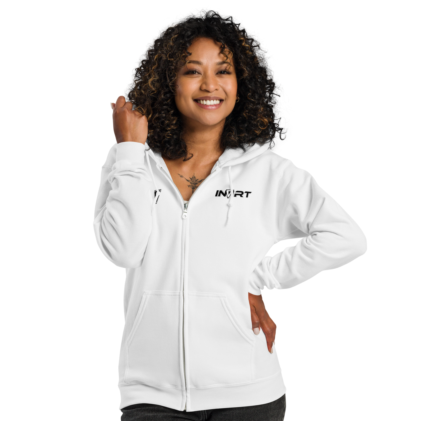 White Heavy Blend Zip Hoodie Unisex