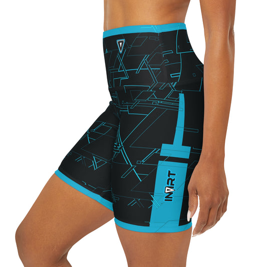 Cyber Blue High Waisted Fitness Shorts v2