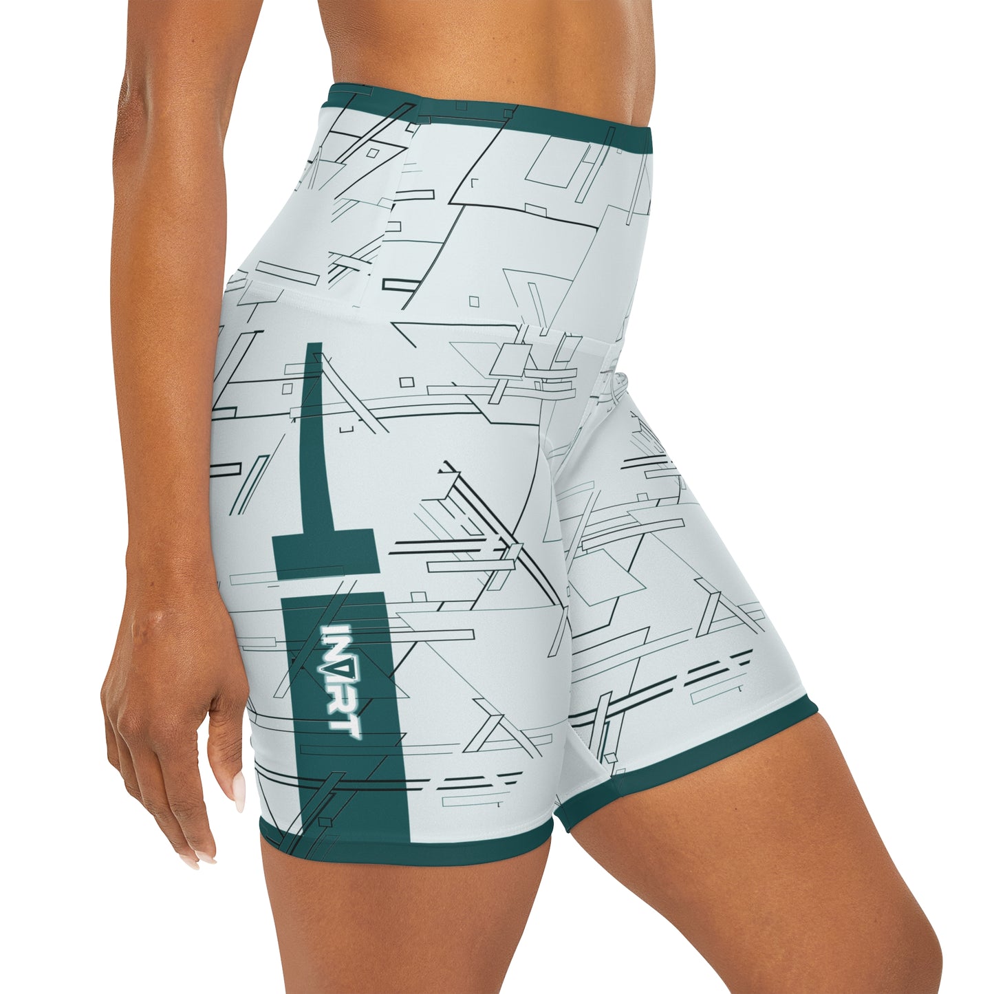 Cyber Teal Colorize High Waisted Fitness Shorts