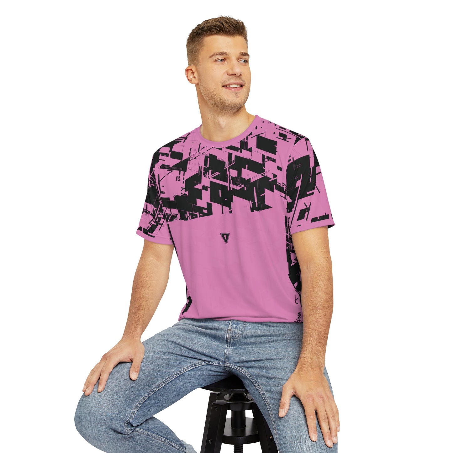 Men's Cyber Line Pink T Shirt