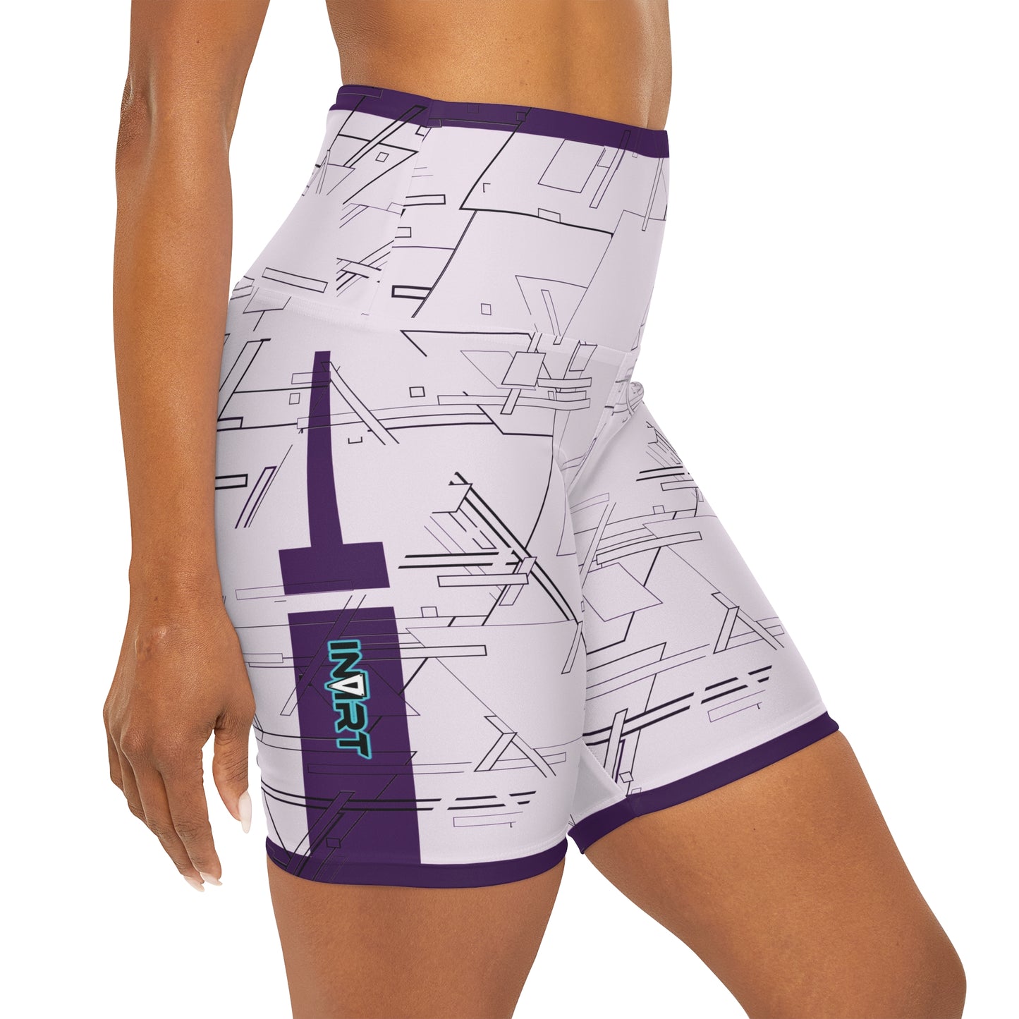 Cyber Purple Colorize High Waisted Fitness Shorts