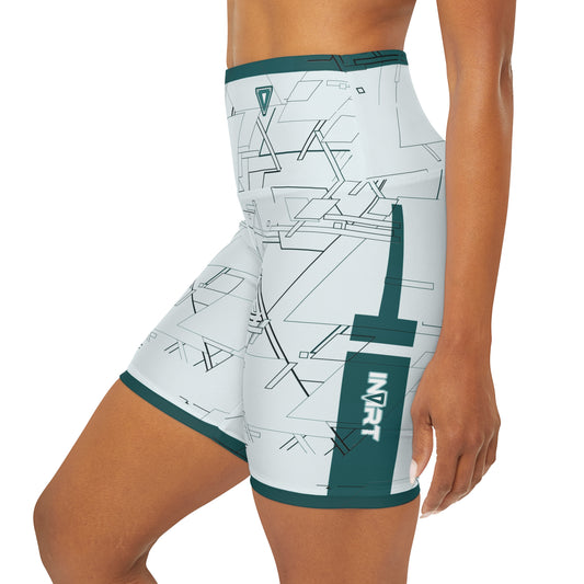 Cyber Teal Colorize High Waisted Fitness Shorts