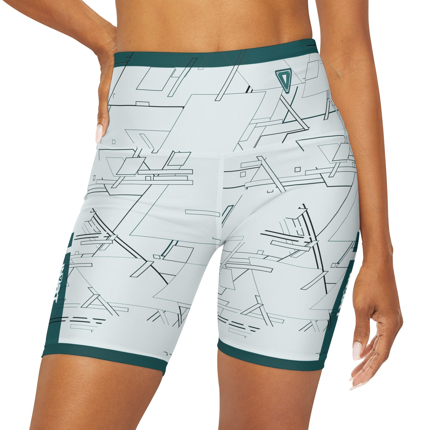 Cyber Teal Colorize High Waisted Fitness Shorts