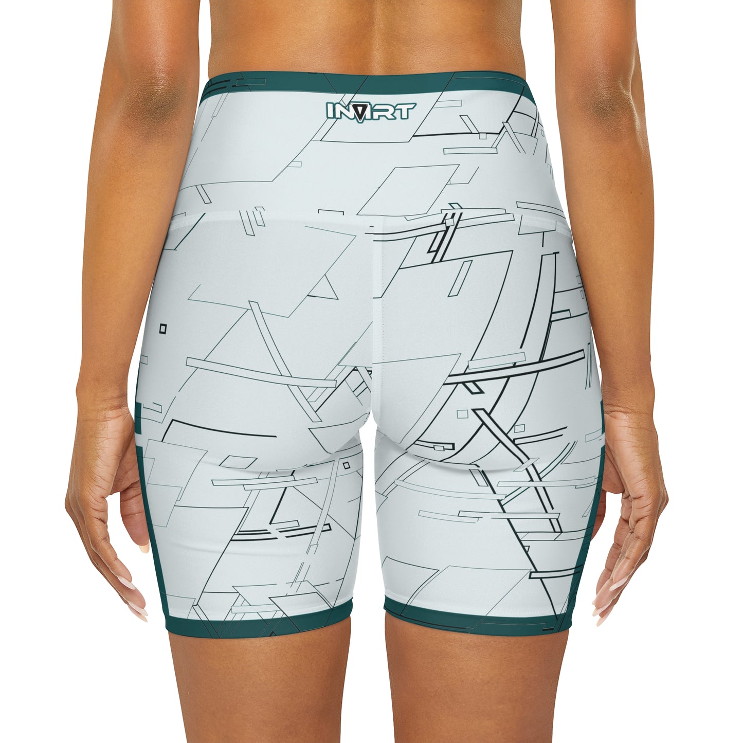 Cyber Teal Colorize High Waisted Fitness Shorts