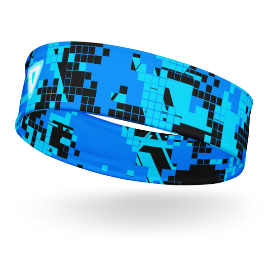 Cyber Blue Pixel Headband