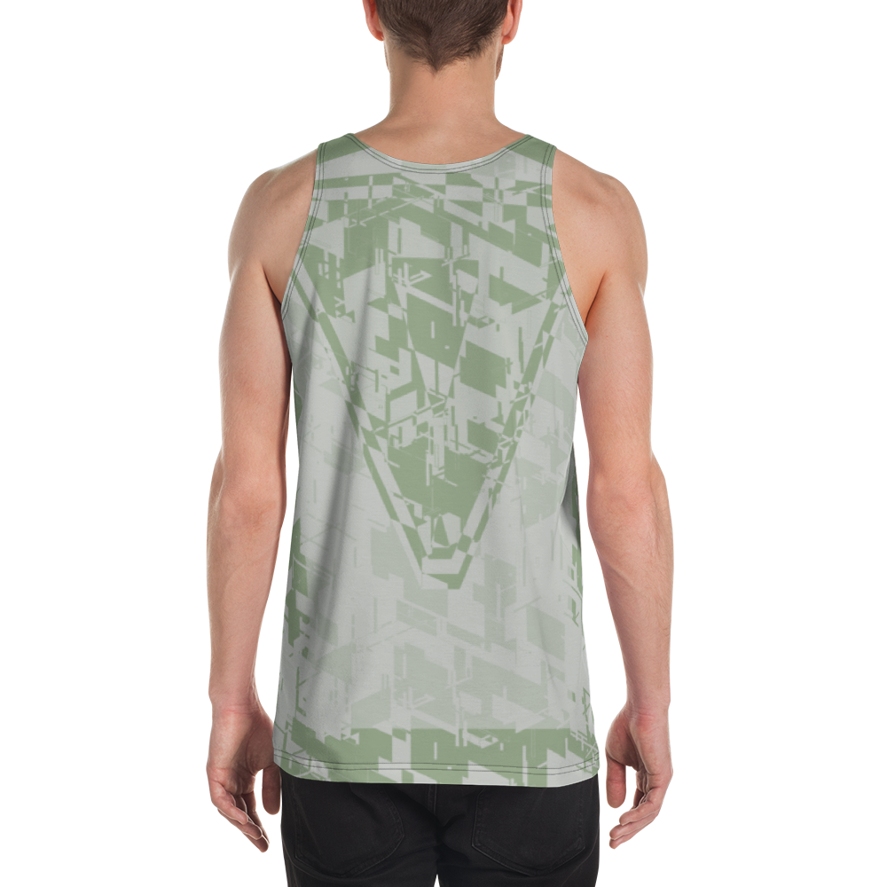 Men's Neutral Green Cyber VBack Tank Top V2