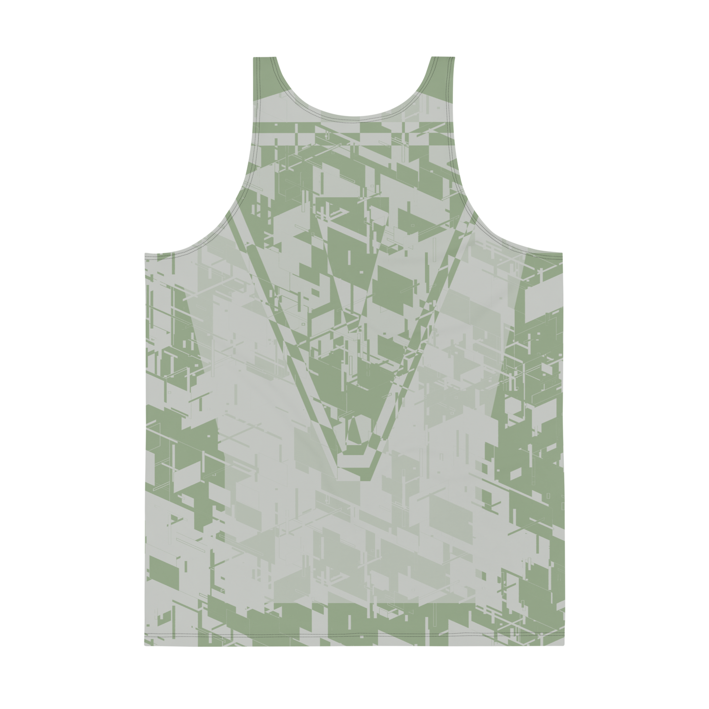 Men's Neutral Green Cyber VBack Tank Top V2