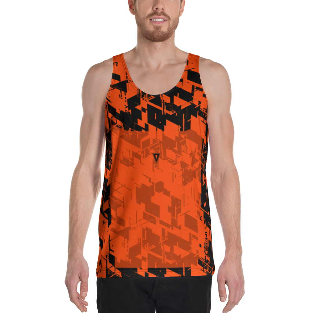 Men's Cyber Plasma-Orange Tank Top