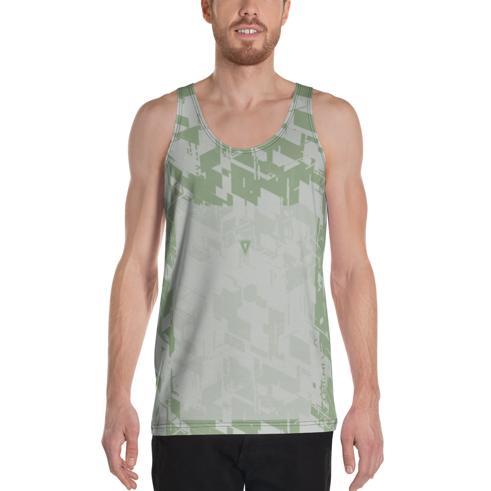 Men's Neutral Green Cyber VBack Tank Top V2