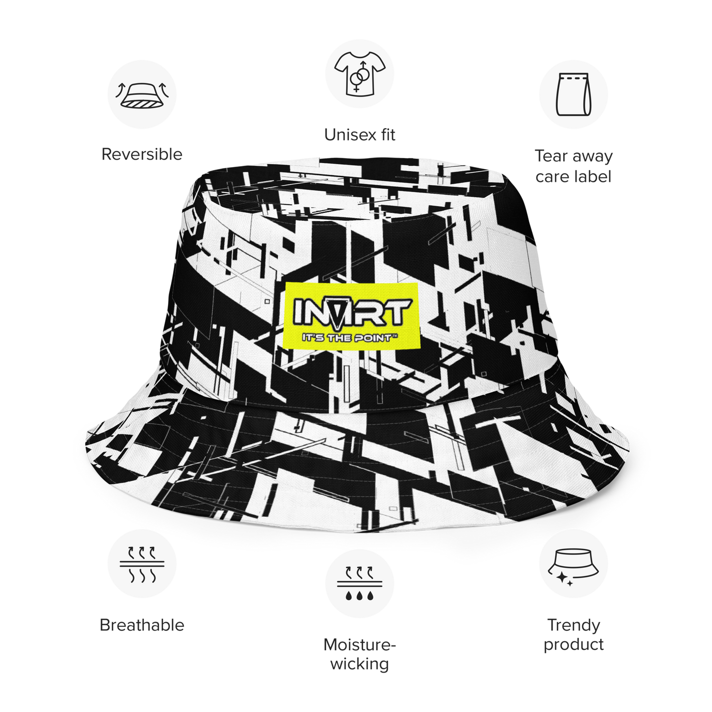 Reversible Cyber Yellow-Plasma Bucket Hat V3